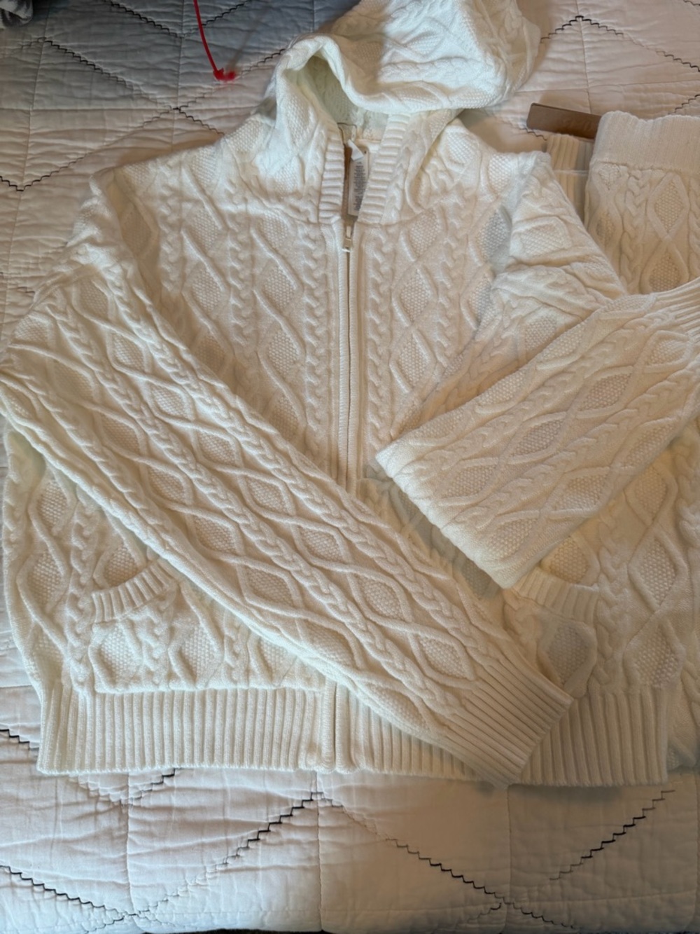 SKIMS Snow Bunny Shop Zip-up Hoodie and Pant - Picture 2 of 5